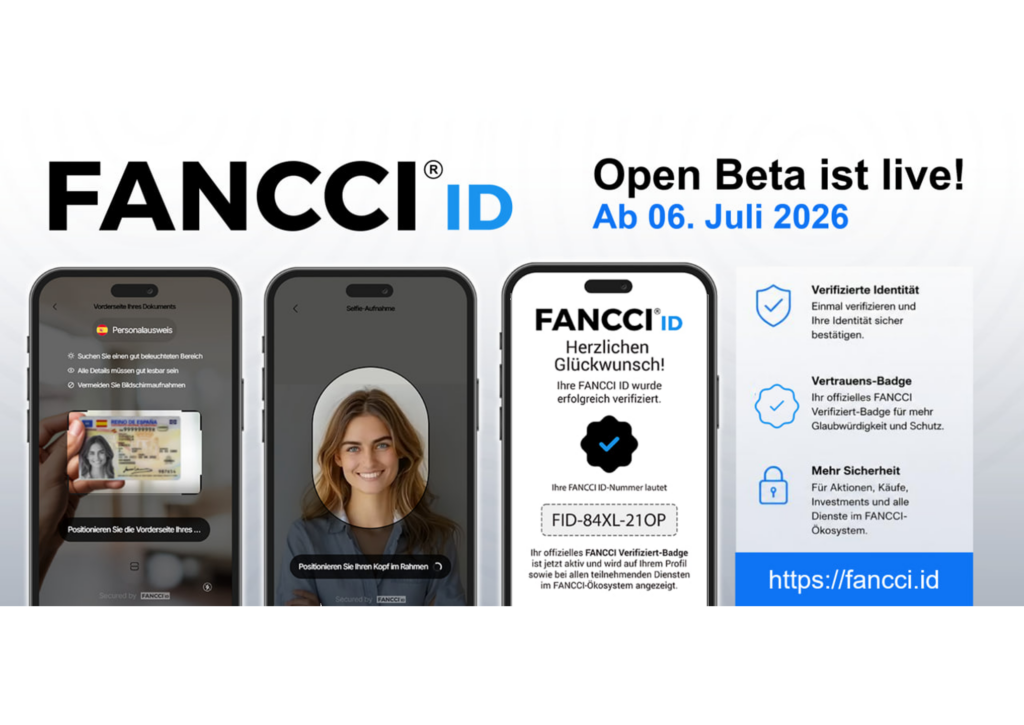 FANCCI ID Open Beta ist live. Sicherheit durch Verifikation.